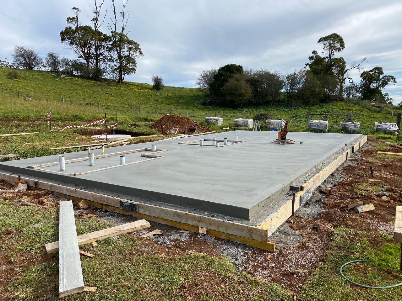 Concrete slab for residential house build